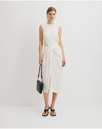 Country Road - Knot Detail Midi Skirt
