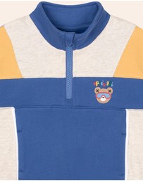 Huxbaby - Colour Block 1/4 Zip Sweat - ICONIC EXCLUSIVE - Babies-Kids