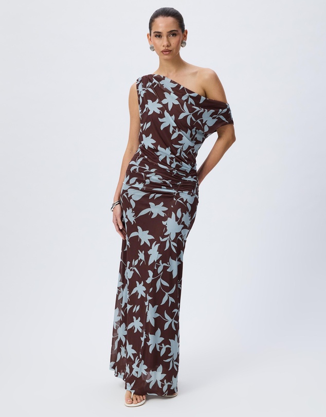 Tussah - Fiorella Off The Shoulder Printed Maxi Dress