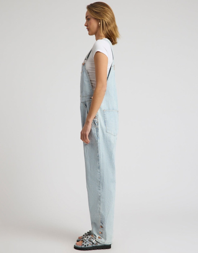 ONE TEASPOON - Painters Classic Long Length Denim Overalls - Summer Stripe