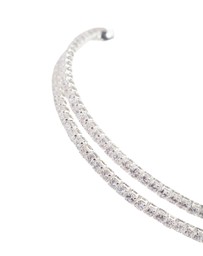 Lovisa - Silver Cubic Zirconia 2 Row Cuff Bracelet