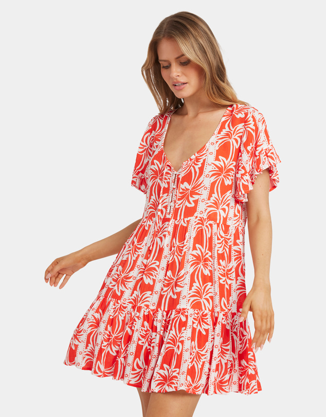 Billabong - Womens Row Of Palms Tiered Mini Dress