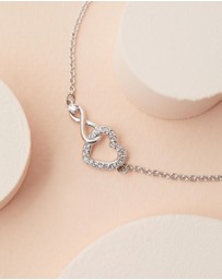 Swarovski - Hyperbola bracelet, Infinity and heart, White, Rhodium plated