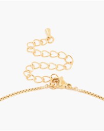 Lovisa - Waterproof Gold Plated Stainless Steel Mint Green Semi Precious Stone Pendant Necklace
