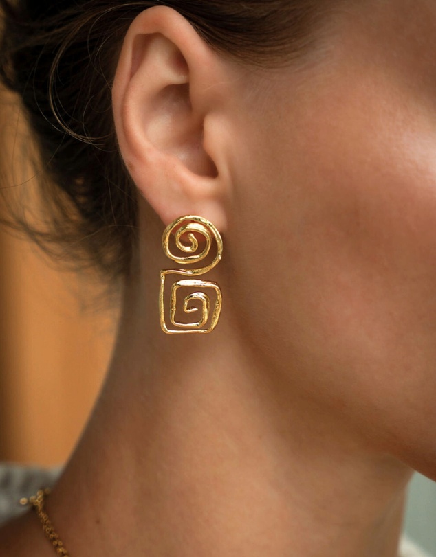 Ottoman Hands - Megara Geometric Spiral Stud Earrings