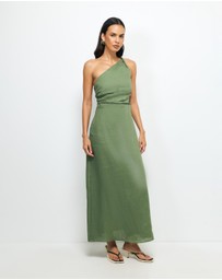 AERE - Lettie One Shoulder Maxi Dress