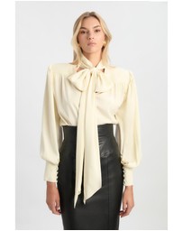 Bardot - Revana Satin Tie Neck Blouse