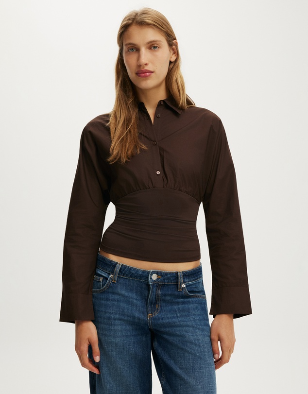 Cotton On - Drew Rouched Long Sleeve Shirt