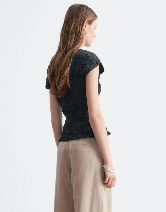 & Other Stories - Smocked Boatneck Top