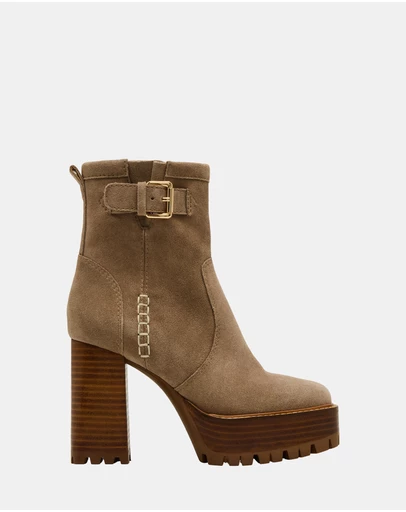 Steve Madden - Summit Taupe Suede Booties