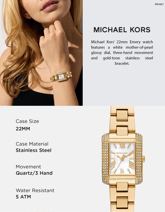 Michael Kors - Emery Gold Tone Analogue Watch