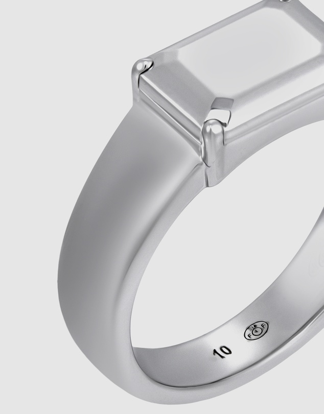 Diesel - D Logo Silver tone Ring