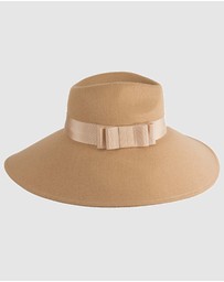 Max Alexander - Wide Brim Beige Winter Hat
