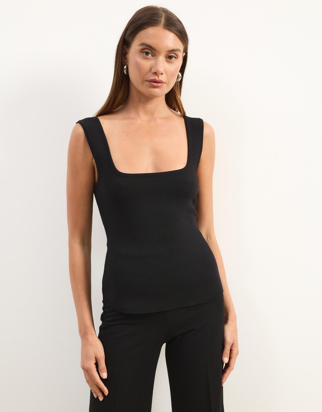 Atmos&Here - Gia Square Neck Knit Top