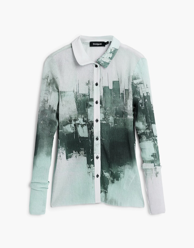Desigual - Textured buttoned T-shirt