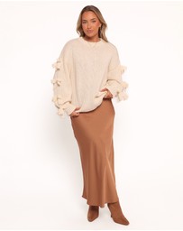 Petal & Pup - Lover Tie Sleeve Knit Sweater - Ivory