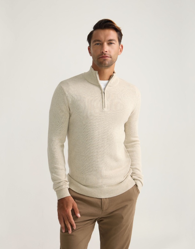 Oxford - Robert Zip Neck Knit Pullover