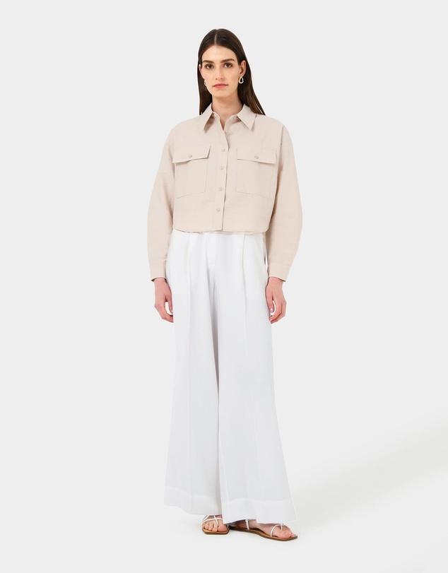 Forcast - Kyla Crop Pocket Shirt