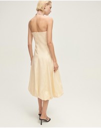 M.N.G - Alberta Linen Dress With Puffed Hem