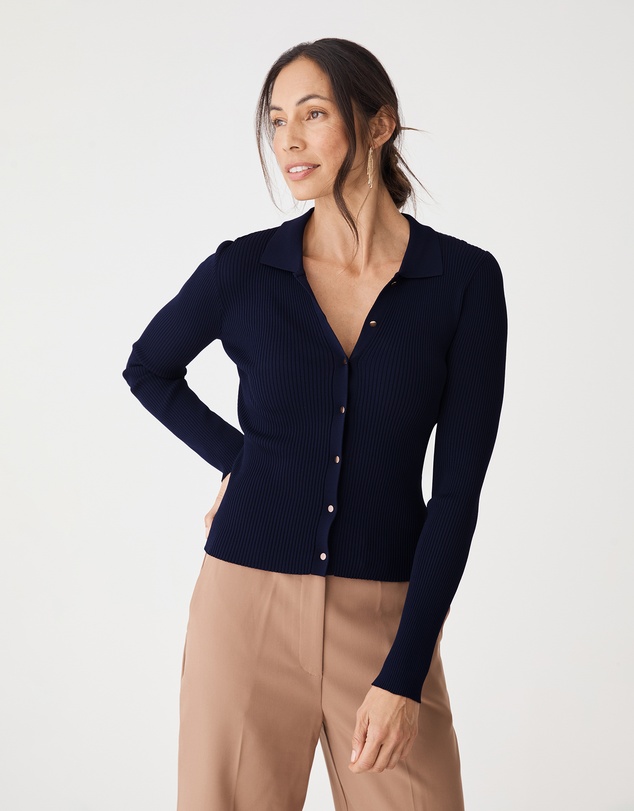 Forcast - Bristol Collared Rib Cardigan