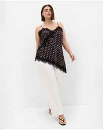 City Chic - Solene Spot Lace Trim Cami