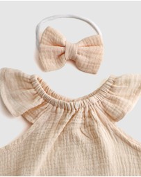 WITH LOVE FOR KIDS - Cotton Muslin Flutter Playsuit Set - Babies