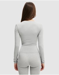 Cotton On Body Active - Ultra Soft Plunge Front LS Top