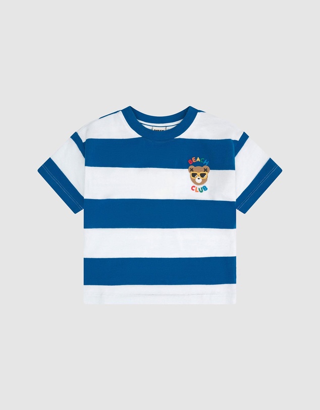Huxbaby - Beach Club Hux Block Stripe Drop Shoulder Tee - ICONIC EXCLUSIVE - Babies-Kids