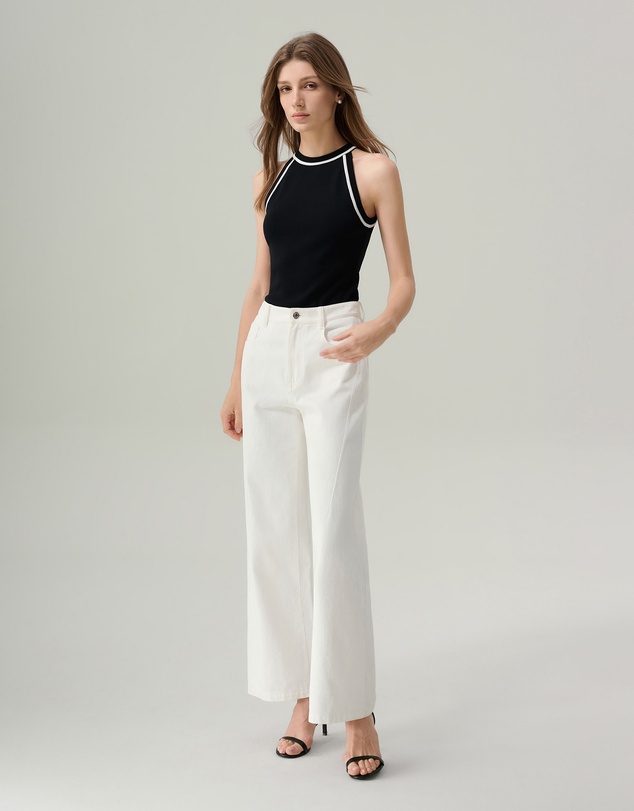 IDA+S - Eleanor White Wide Leg Jeans