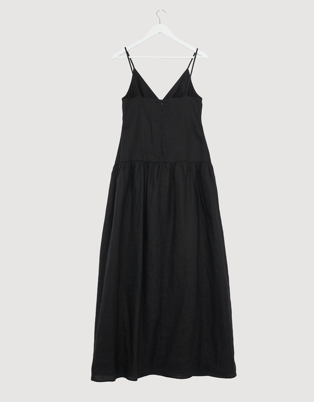 Revibe - Repaired AERE Bree V Neck Linen Maxi Dress - AU 10