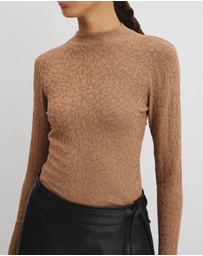 Country Road - Animal Jacquard Knit Top