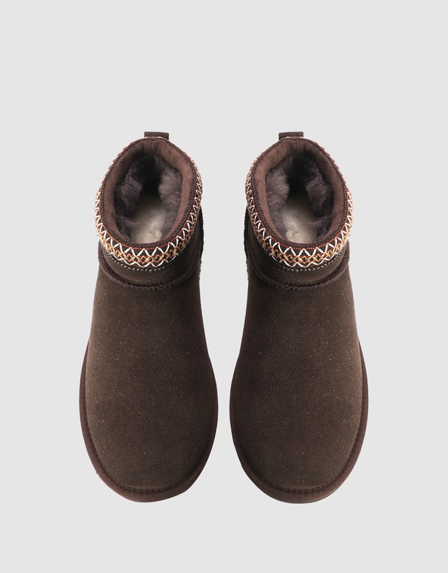 AusWooli Ugg Boots - Altona Sheepskin Wool Ankle Braid Boots
