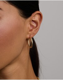Michael Hill - Diamond-Cut Hoop Earrings in 18Kt Vermeil