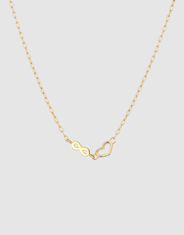 Elli Jewelry - Necklace Crystal Dainty Heart 925 Sterling Silver Gold-Plated