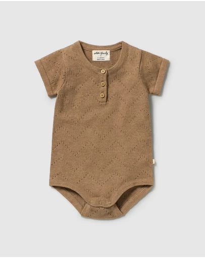 Wilson & Frenchy - Ginger Snap Organic Knitted Pointelle Bodysuit - Babies