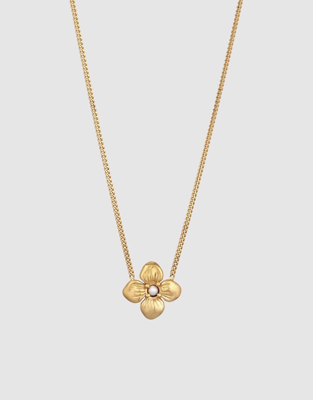 Elli Jewelry - Necklace Pearl Flower 925 Sterling Silver Gold-Plated