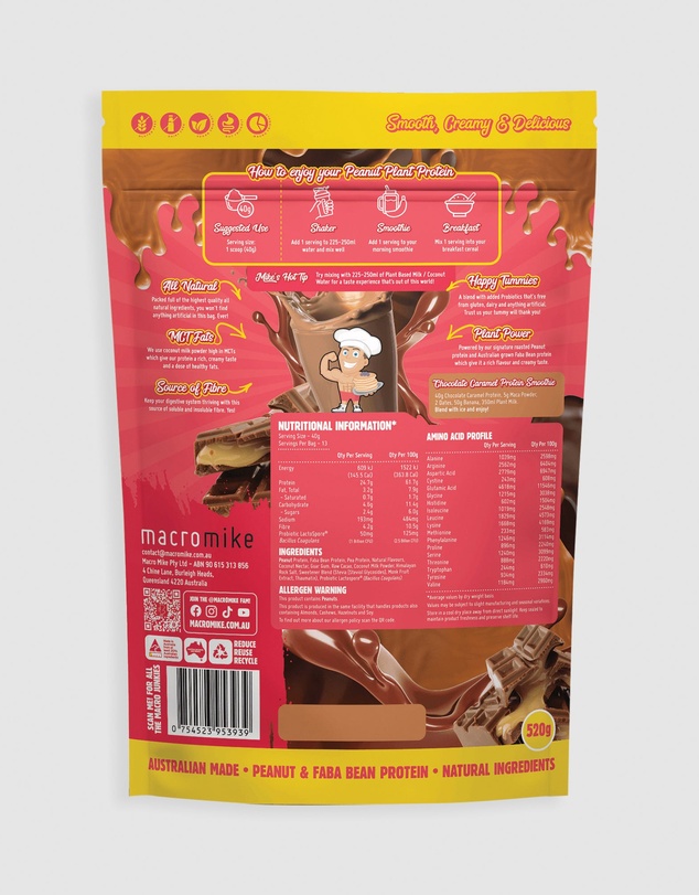 Macro Mike - Chocolate Caramel Peanut Plant Protein - 520g