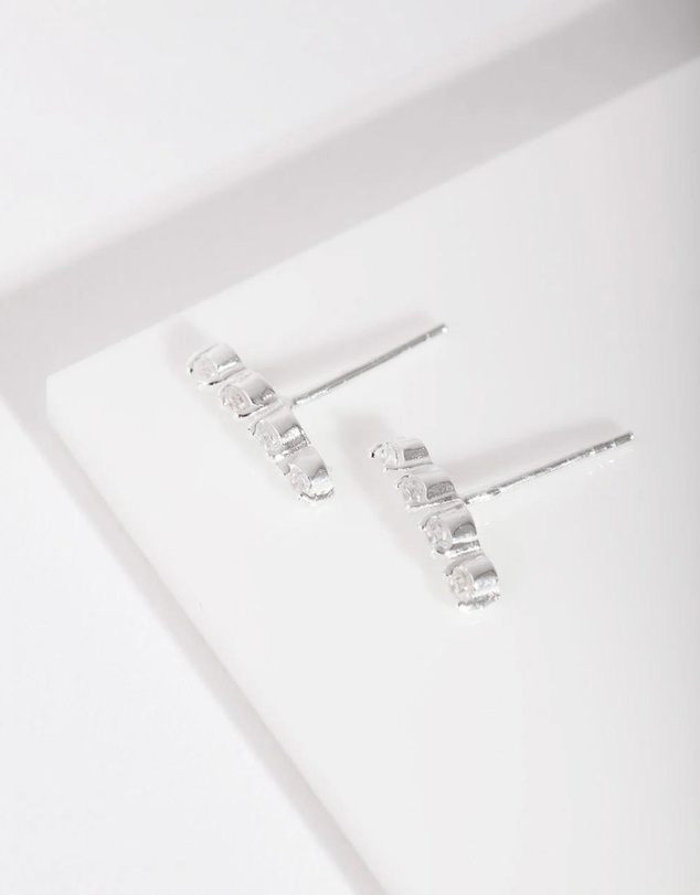 Lovisa - Sterling Silver Diamante Crawler Earrings