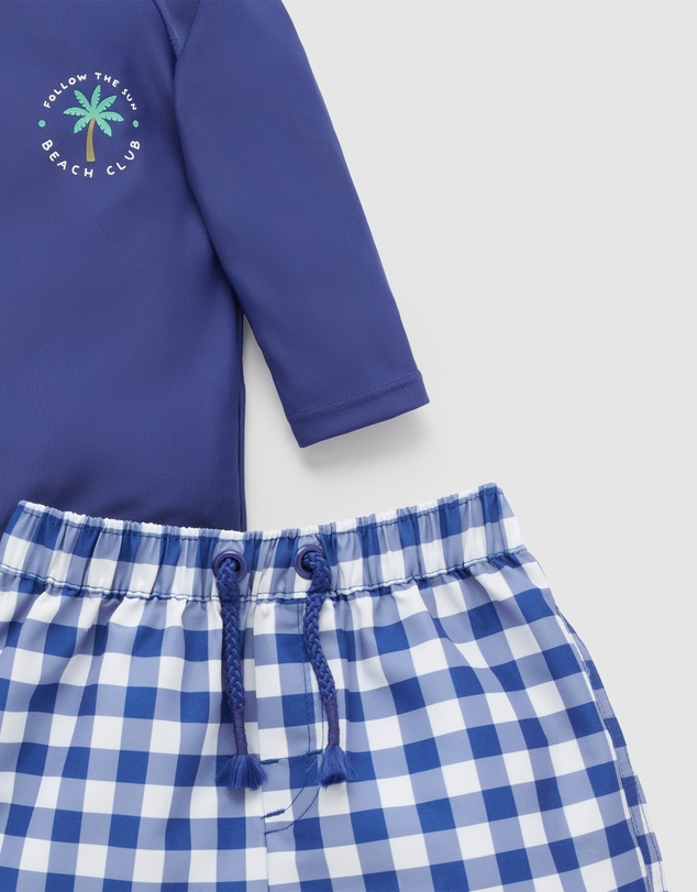 Purebaby - Board Short & Rashie Set- Kids-Babies