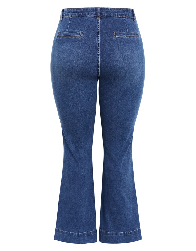 City Chic - Plus size Harley Fit West End Jean - mid wash