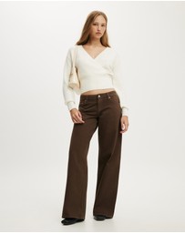 Cotton On - Softest Luxe Mock Wrap Knit Top