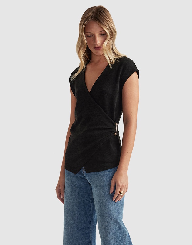 Decjuba - Carla Metal Detail Wrap Top