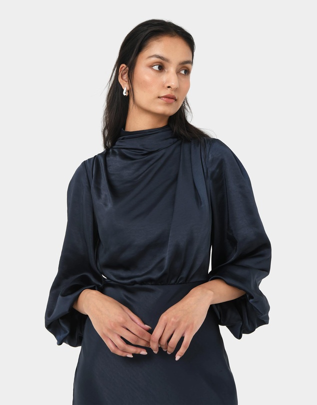Forcast - Whitney Satin Cowl Neck Dress