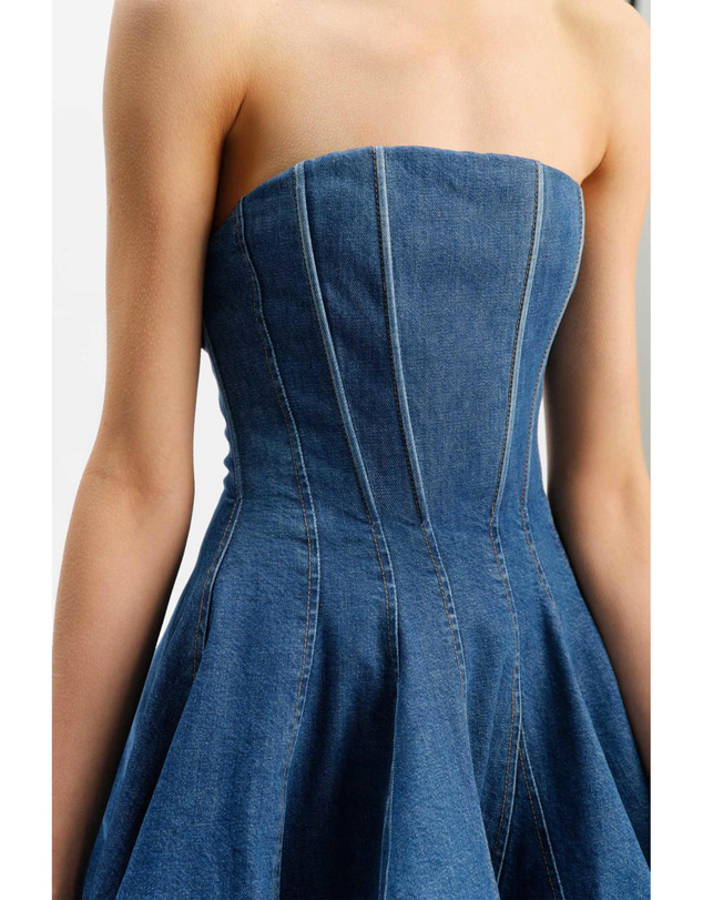 Bardot - 030 Denim Strapless Mini Dress