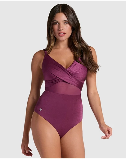 Leonisa - Recycled Nylon Shaping One-Piece Swimsuit with Mesh