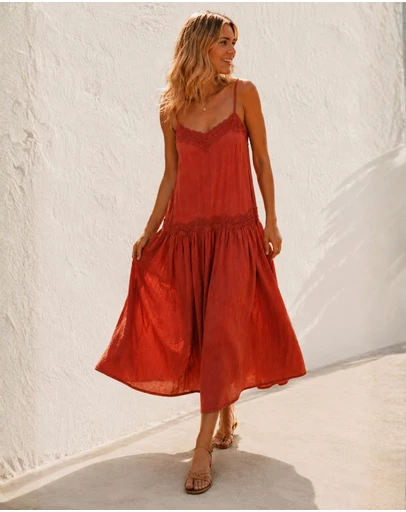 Esther & Co - Dindi Dress - Rustic Sienna