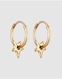 Elli Jewelry - Earrings Hoops Star 925 Sterling Silver Gold-Plated