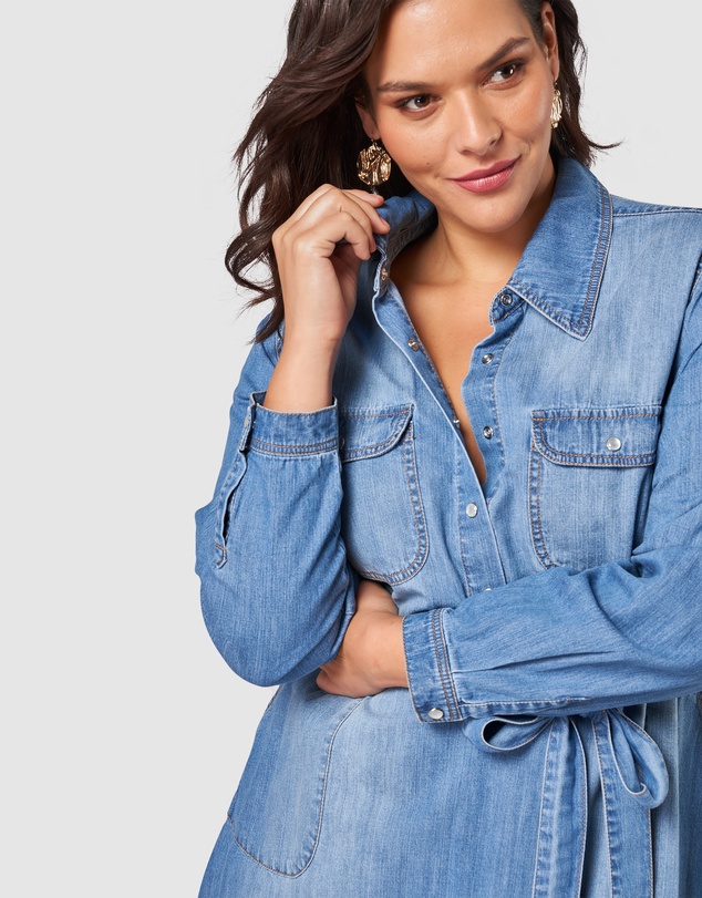 Something 4 Olivia - Dolly Denim Shirt Dress