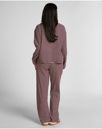 Hunkemoller - Long Sleeve Cotton Jersey Stripe PJ Set