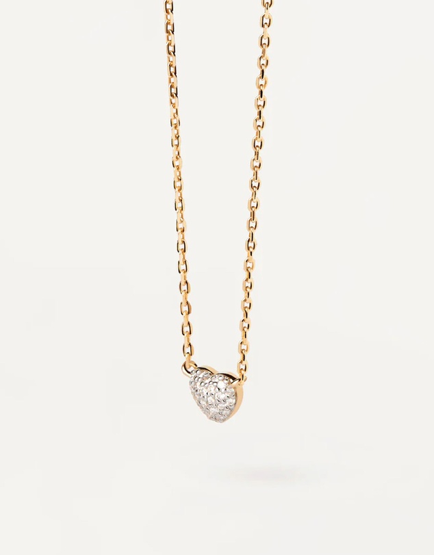PDPAOLA - Diamonds and Gold Heart Solitary Necklace